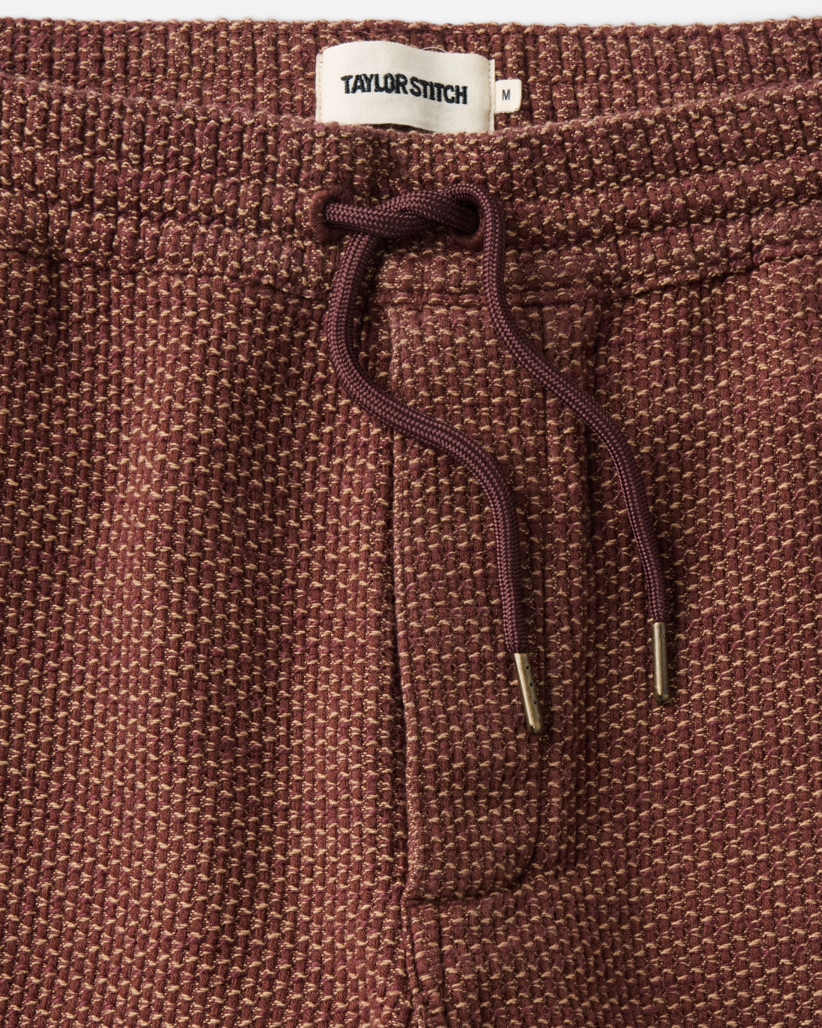 fit model walking in The Apres Pant in Black Cherry Sashiko, Bottoms by Taylor Stitch