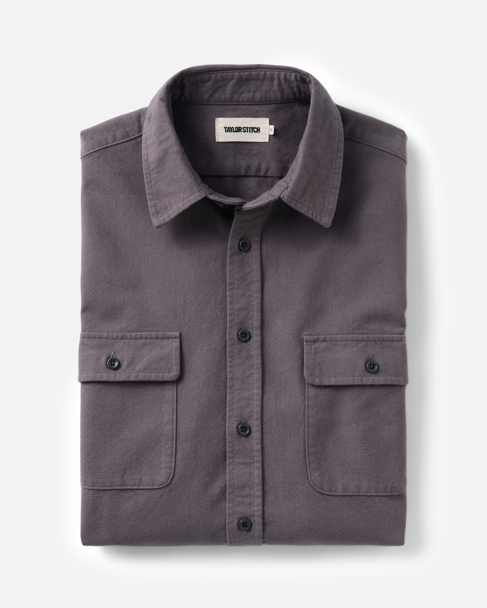 folded flatlay of The Yosemite Shirt in Dried Plum, Wovens by Taylor Stitch