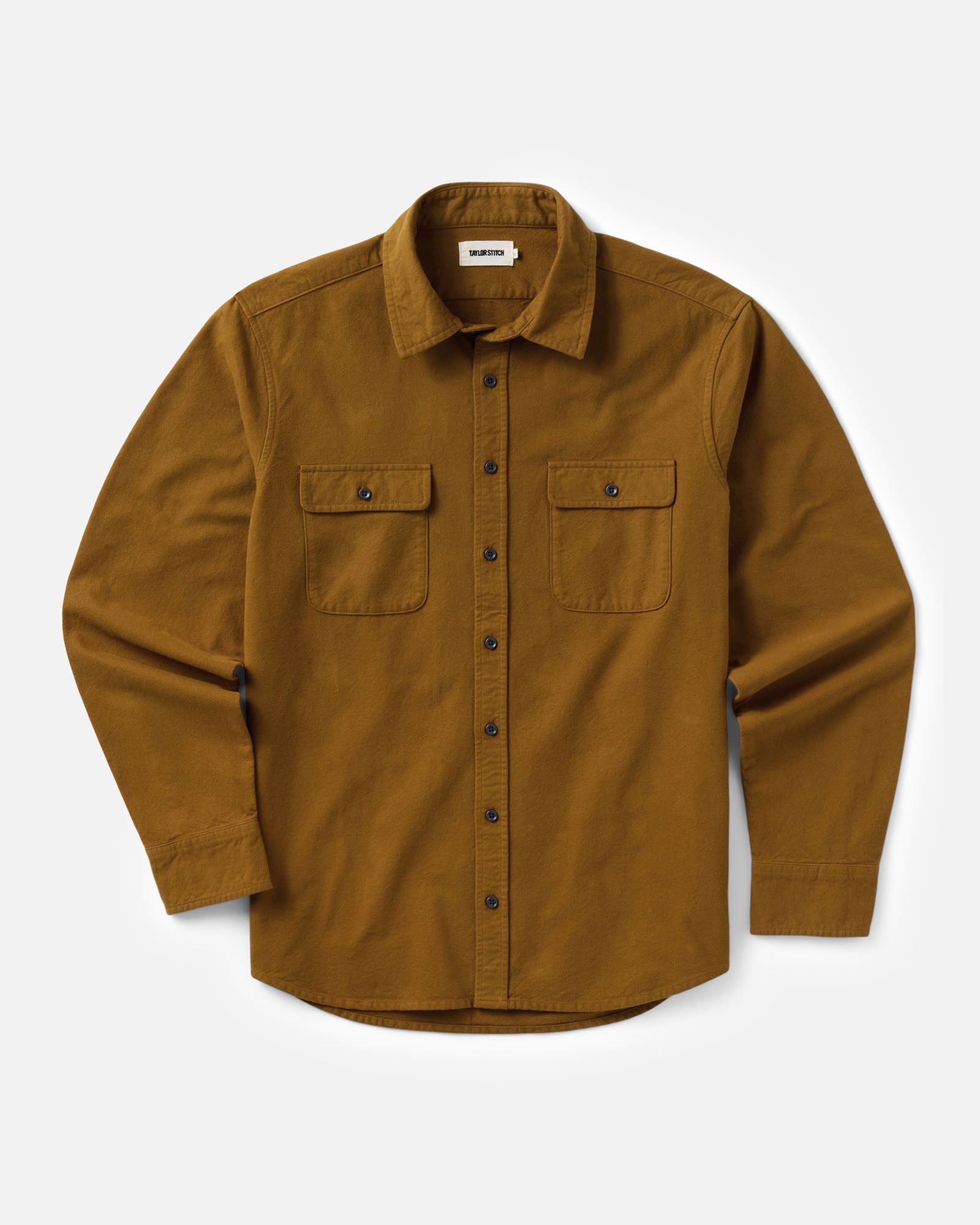 flatlay of The Yosemite Shirt in Saffron, Wovens by Taylor Stitch