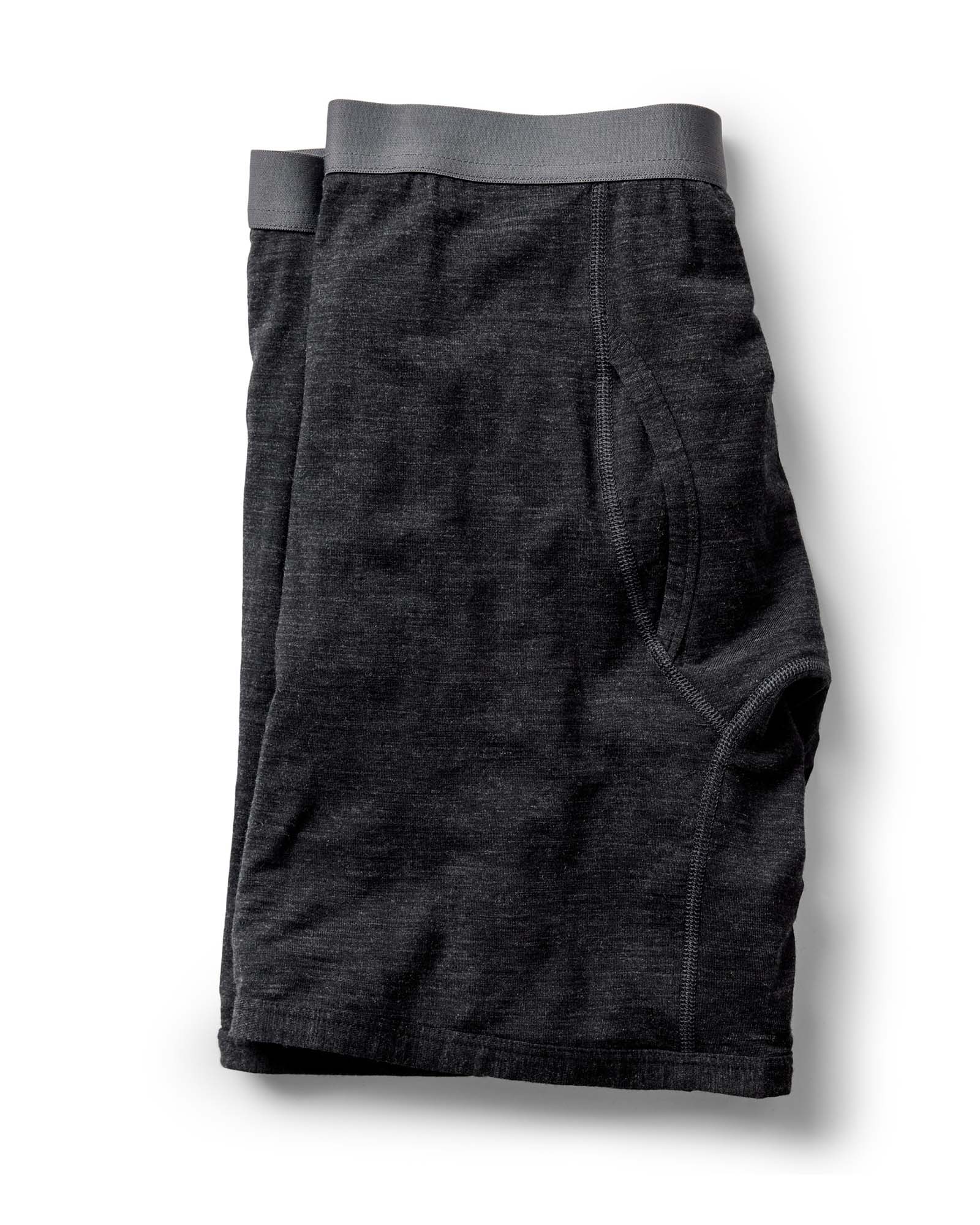 material shot of the waistband on The Merino Boxer in Heather Black, Accessories by Taylor Stitch