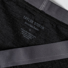 material shot of the waistband on The Merino Boxer in Heather Black