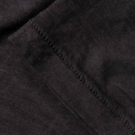 material shot of the sleeves on The Cotton Hemp Tee in Charcoal