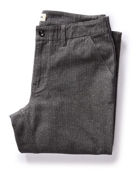 flatlay of The Carnegie Pant in Granite Herringbone, Bottoms by Taylor Stitch