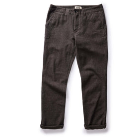 flatlay of The Carnegie Pant in Peat Herringbone, shown in full