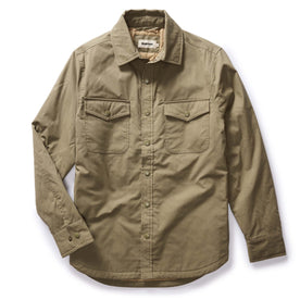 flatlay of The Lined Maritime Shirt Jacket in Olive