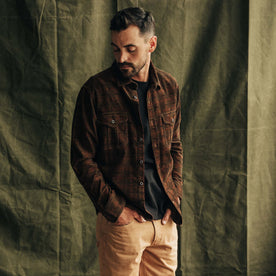 The Saddler Shirt in Dark Roast Plaid Cord - featured image