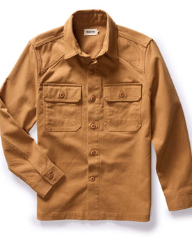 flatlay of The Shop Shirt in Cedar Boss Duck, Wovens by Taylor Stitch