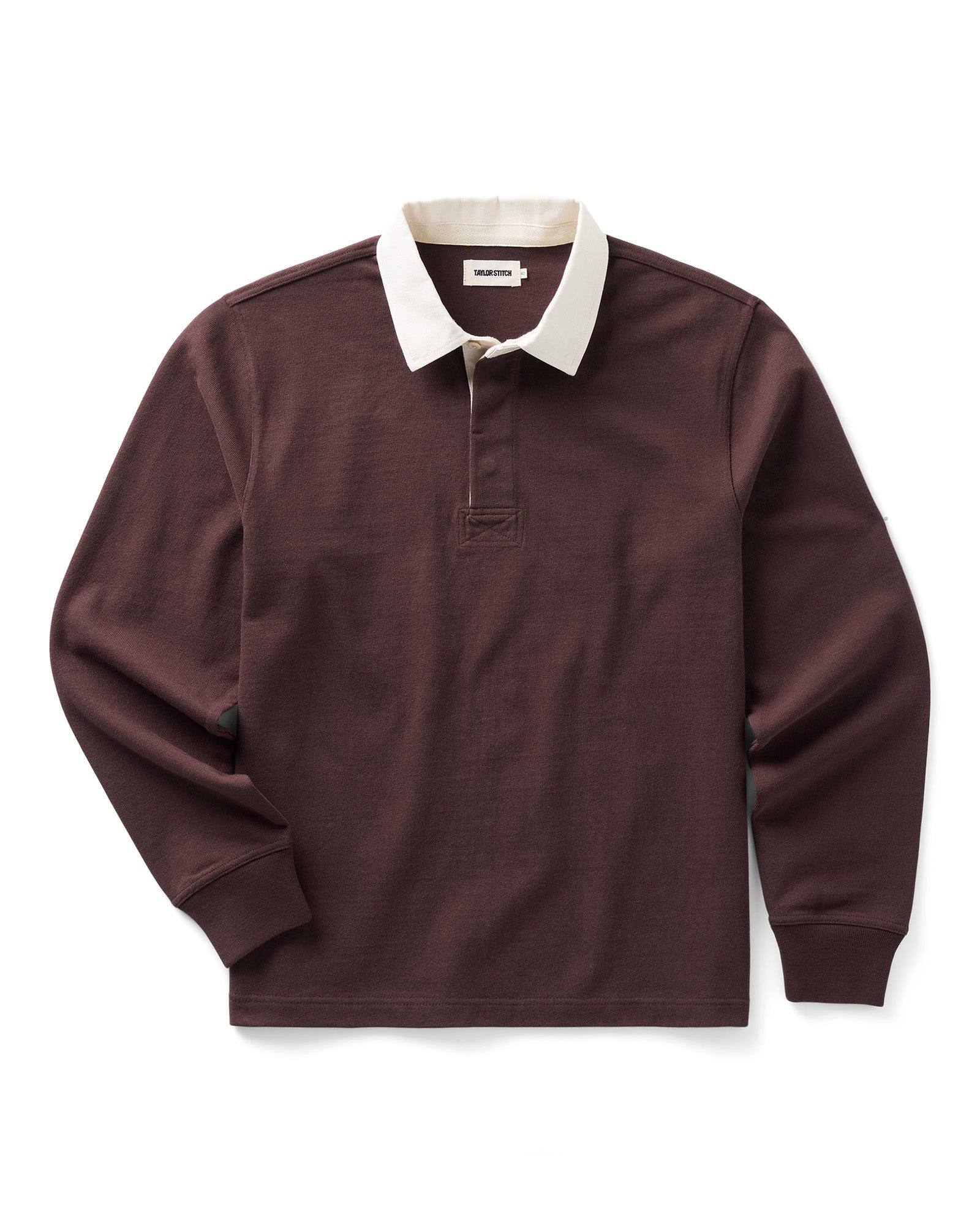 flatlay of The Rugby Shirt in Burgundy, Knits by Taylor Stitch