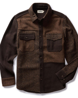 flatlay of The Patchwork Overshirt in Timber Tweed, Outerwear by Taylor Stitch
