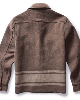 flatlay of The Ranger Shirt in Sable Heather Blanket Stripe Wool, shown from back, Outerwear by Taylor Stitch