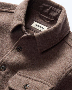 material shot of The Ranger Shirt in Sable Heather Blanket Stripe Wool, Outerwear by Taylor Stitch