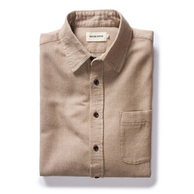 flatlay of The California Shirt in Brushed Caramel folded