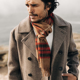 The Fireside Scarf in Camel Tartan Merino - featured image