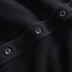 material shot of the buttons on The Ledge Shirt in Coal