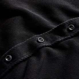 material shot of the buttons on The Ledge Shirt in Coal