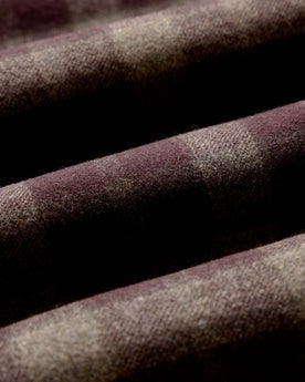 flatlay of The Maritime Shirt Jacket in Burgundy Plaid, from bacl, Wovens by Taylor Stitch
