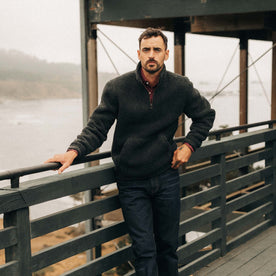 The Nomad Pullover in Charcoal Heather Sherpa - featured image