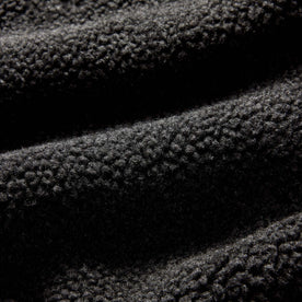 material shot of the fleece on The Nomad Pullover in Charcoal Heather Sherpa