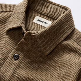 material shot of the collar on The Point Shirt in Cypress Sashiko