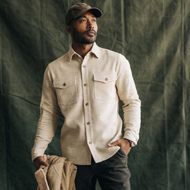 fit model in The Point Shirt in Natural Sashiko