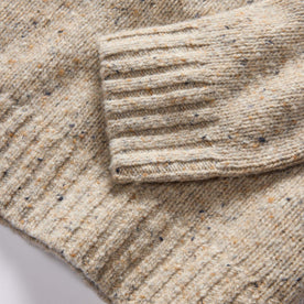 material shot of the ribbed cuffs on The Seafarer Sweater in Natural Donegal