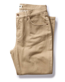 flatlay of The Slim All Day Pant in Light Khaki Broken Twill, Bottoms by Taylor Stitch
