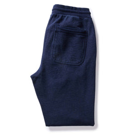flatlay of The Sunset Pant in Indigo Terry, shown folded from the back