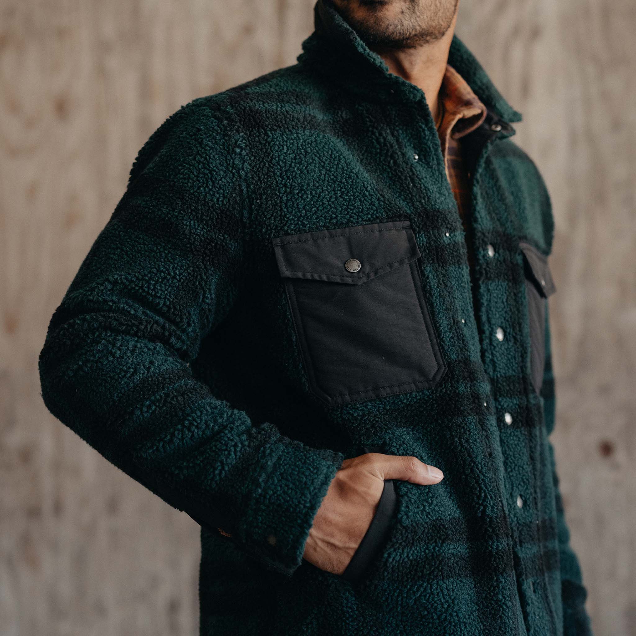 The Timberline Men's Fleece Jacket in Spruce Plaid Taylor Stitch