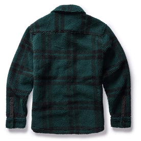 flatlay of The Timberline Jacket in Dark Spruce Plaid, from the back