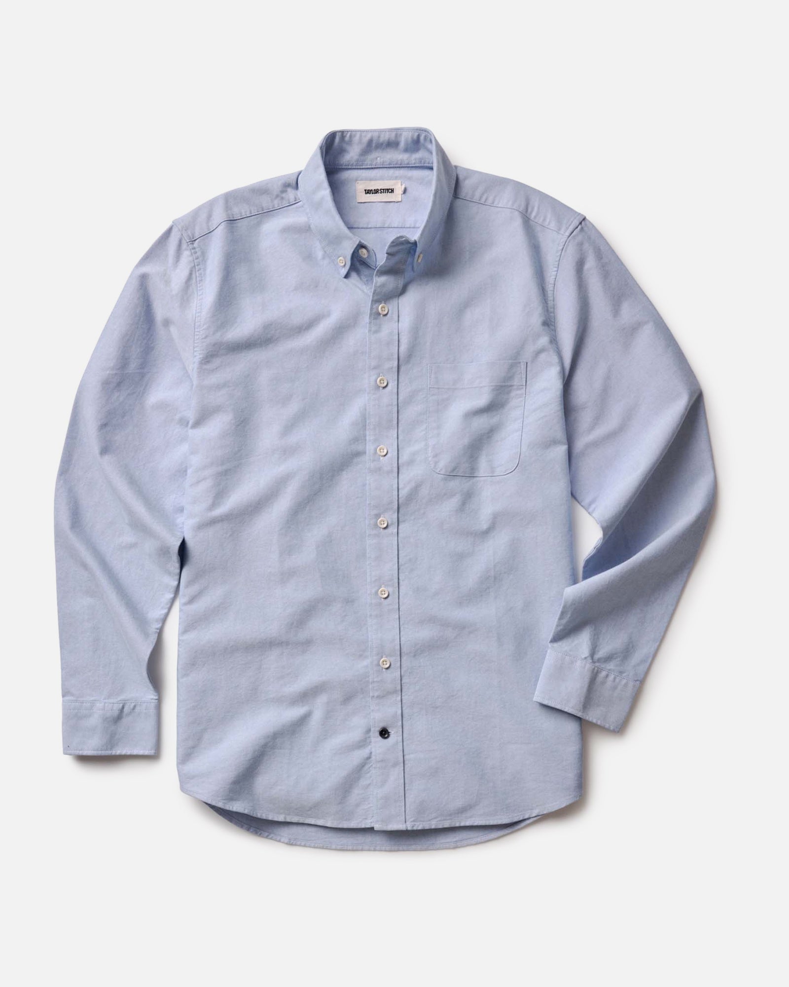 material shot of the back collar on The Jack in Blue Everyday Oxford, Wovens by Taylor Stitch