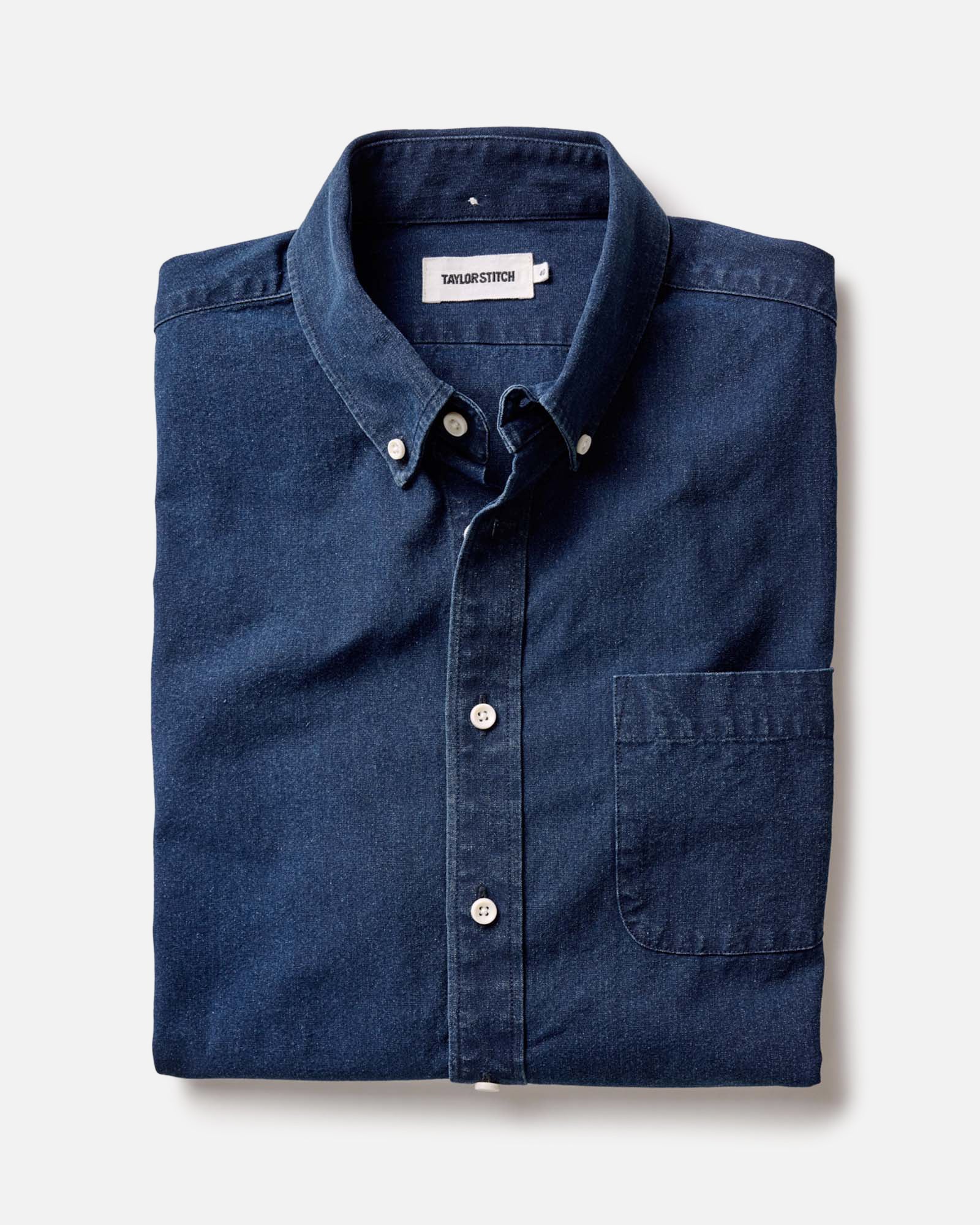 flatlay of The Jack in Indigo Oxford, Wovens by Taylor Stitch