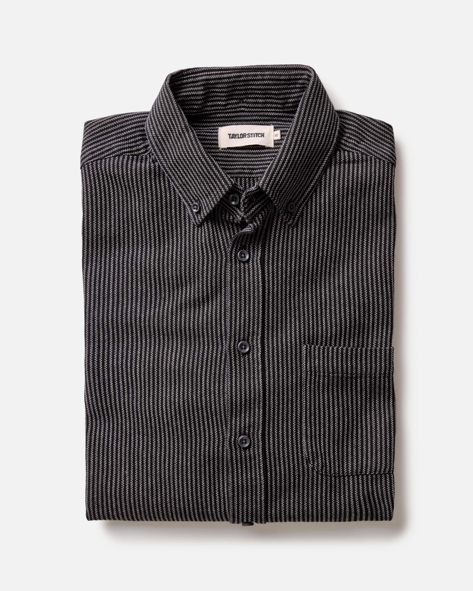 folded flatly of The Jack in Roped Black Indigo, Wovens by Taylor Stitch