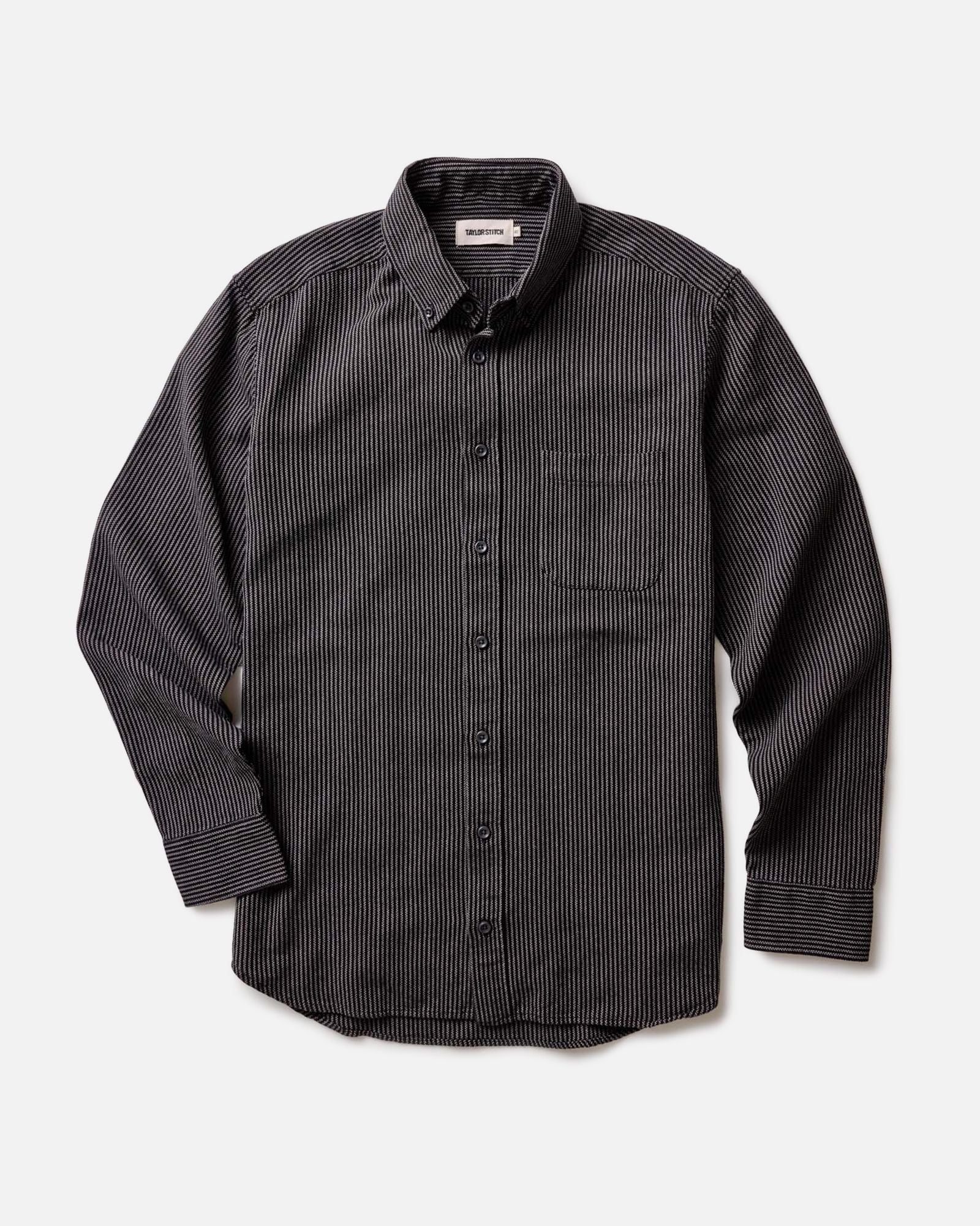 material shot of the buttons on The Jack in Roped Black Indigo, Wovens by Taylor Stitch
