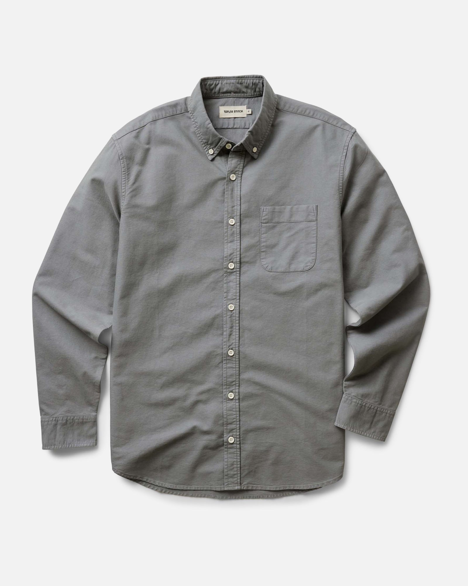 flatlay of The Jack in Smoke Oxford, Wovens by Taylor Stitch