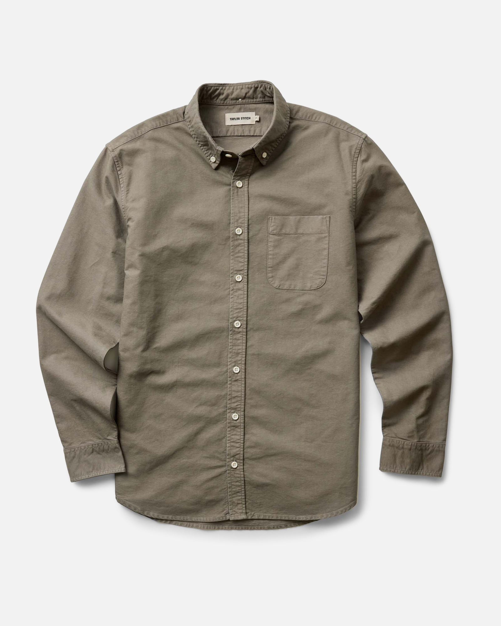 material shot of the fabric on The Jack in Smoked Olive Oxford, Wovens by Taylor Stitch