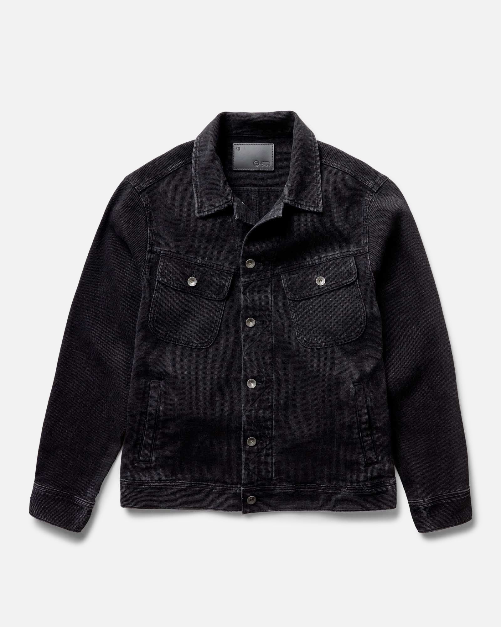 The Long Haul Trucker Jacket in Rinsed Indigo Waffle | Taylor Stitch