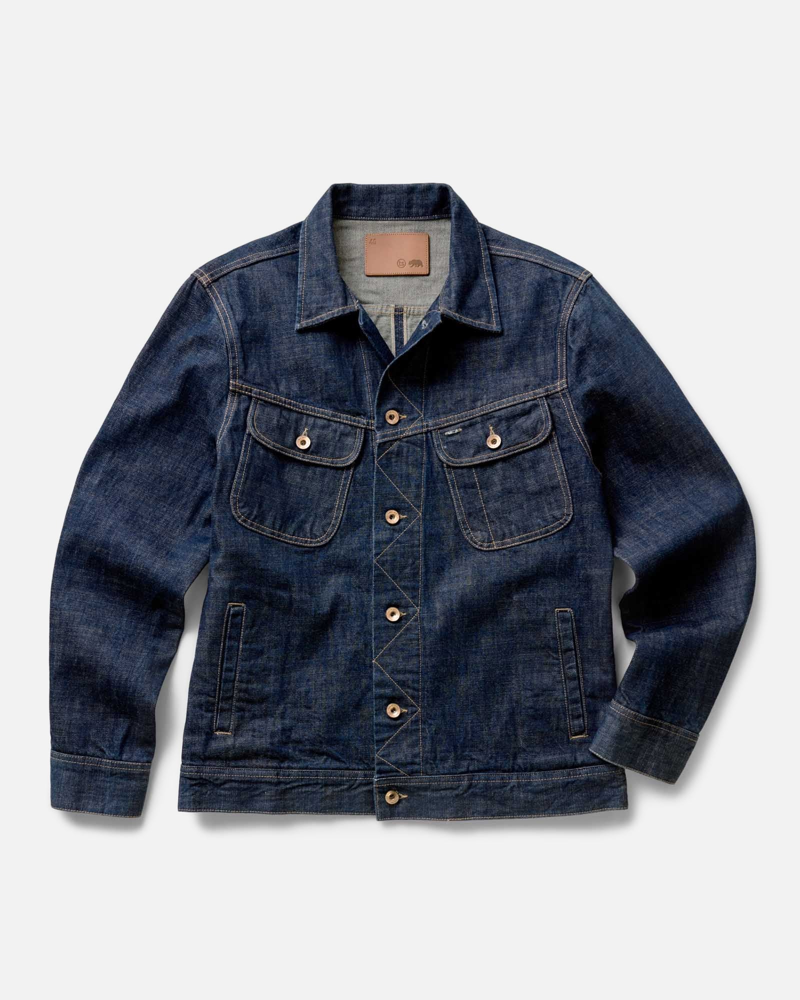 The Long Haul Trucker Jacket in Rinsed Indigo Waffle | Taylor Stitch