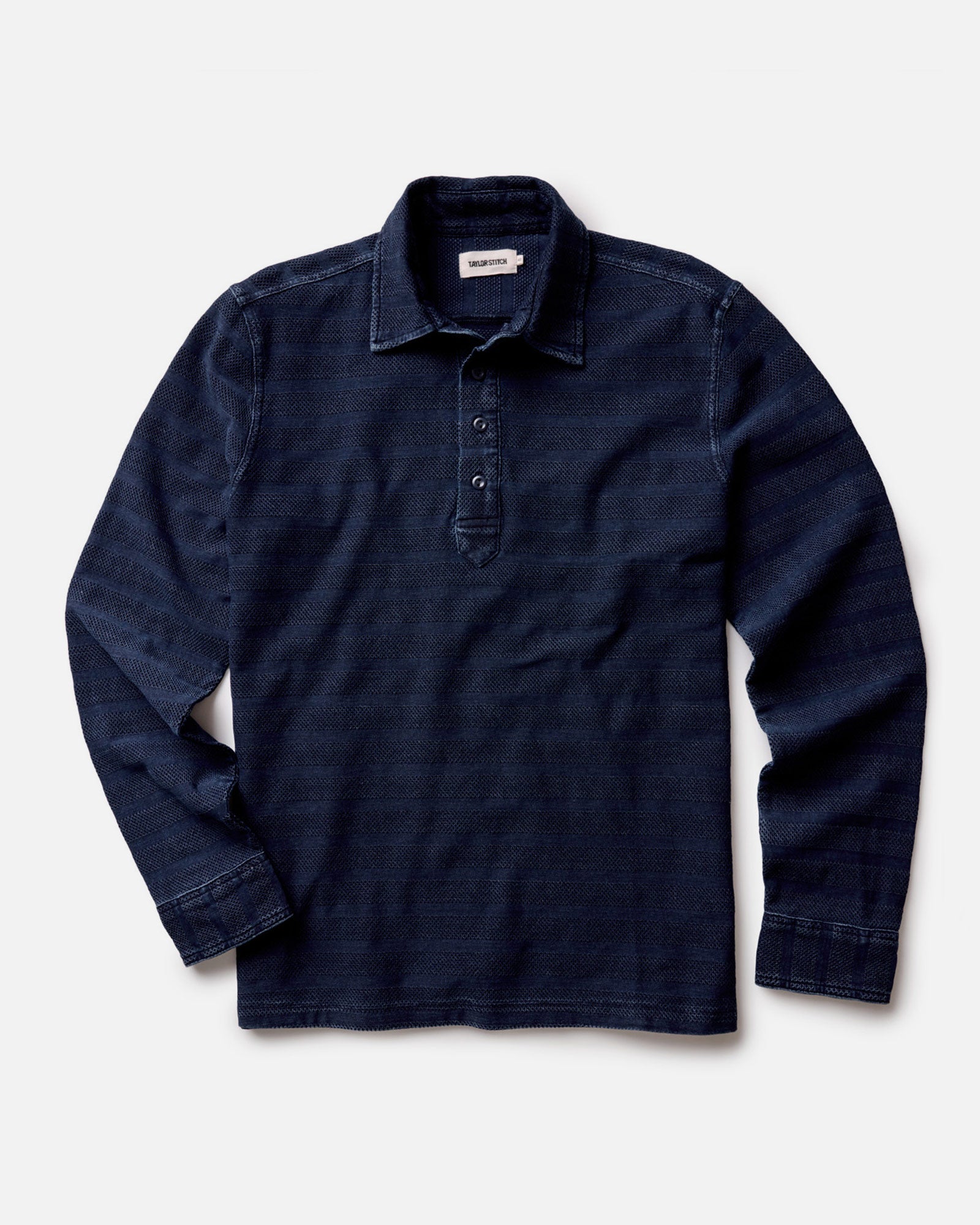 The Long Sleeve Polo in Indigo Knit Stripe: Featured Image, Knits by Taylor Stitch