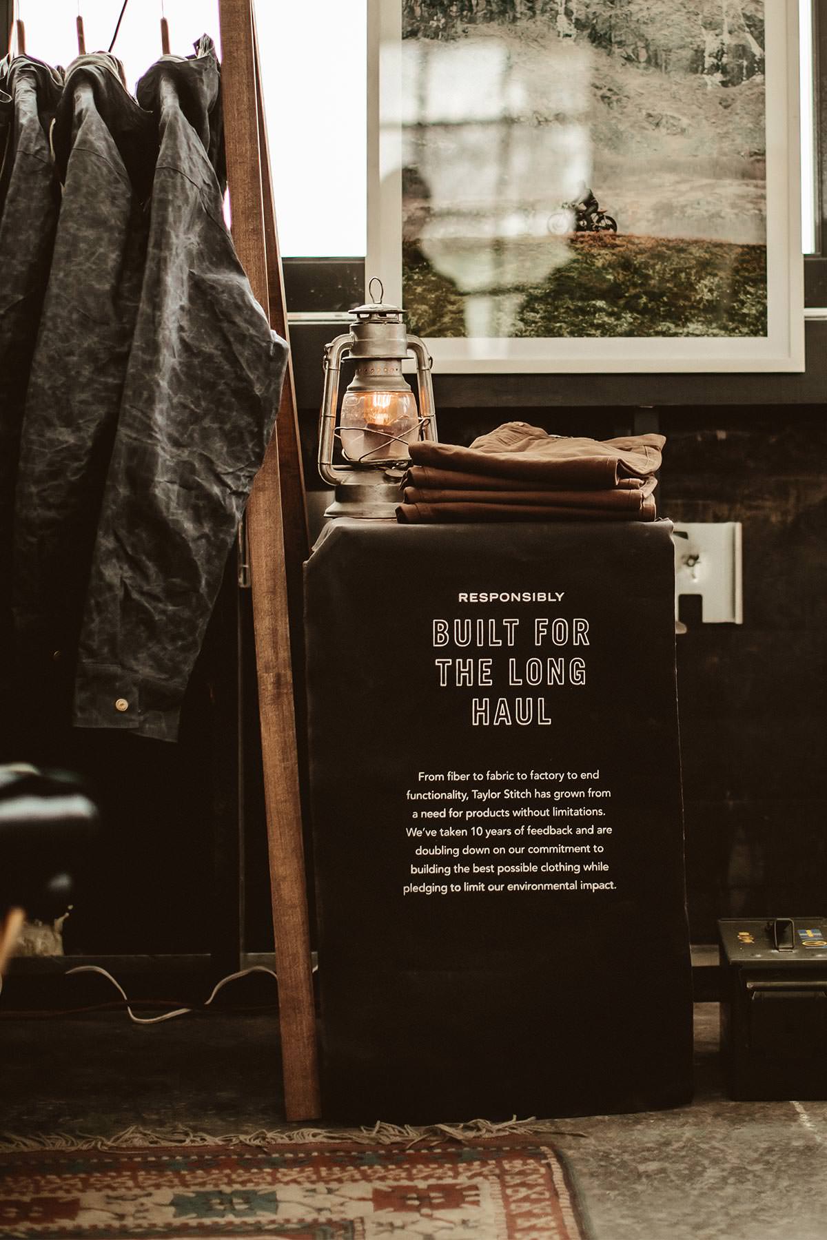 Jackets and ornaments hung in the TS both at the One Moto Show.