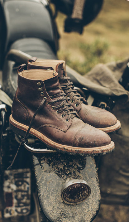 Freshly thrashed Moto Boots.