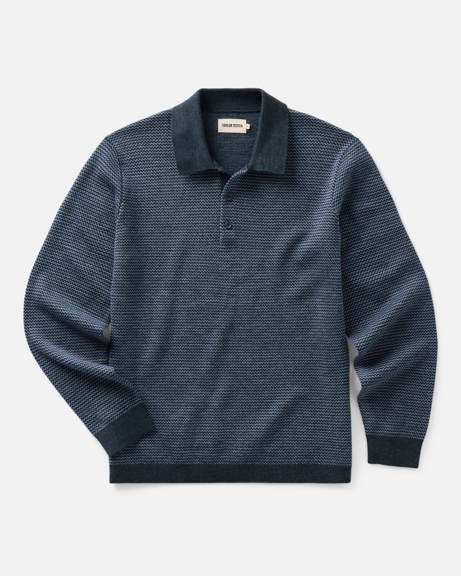 The Newton Sweater Polo in Navy Birdseye Merino: Featured Image, Sweaters by Taylor Stitch