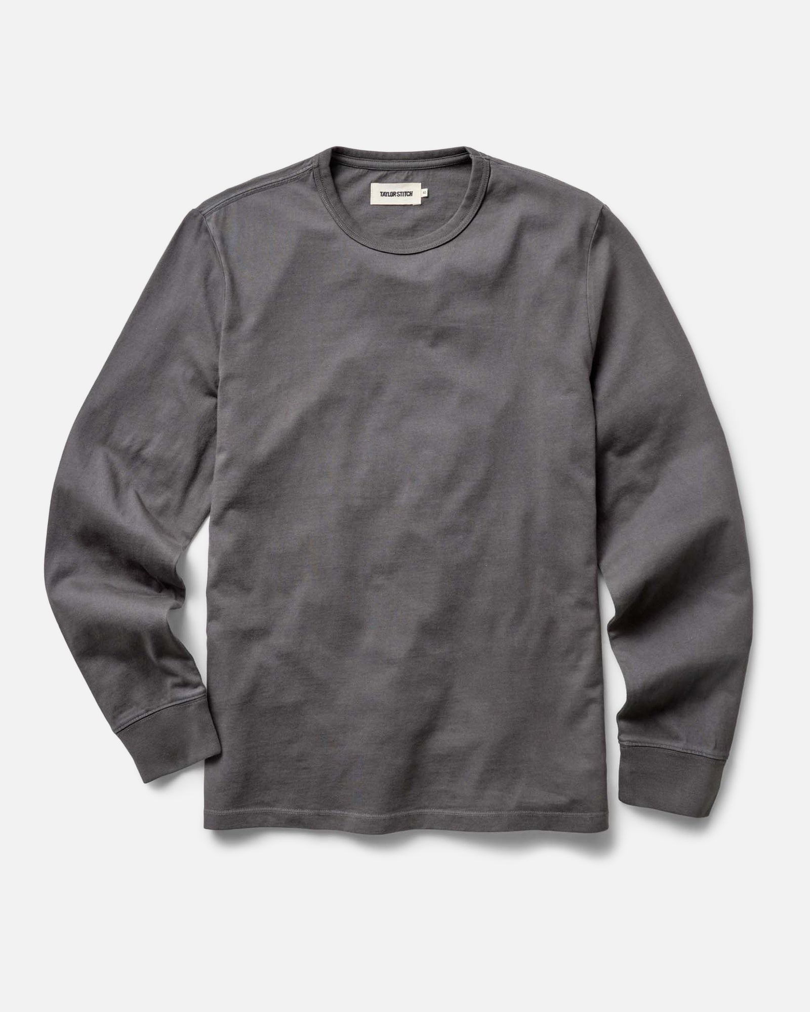 flatlay of The Organic Cotton Long Sleeve Tee in Faded Black, Knits by Taylor Stitch