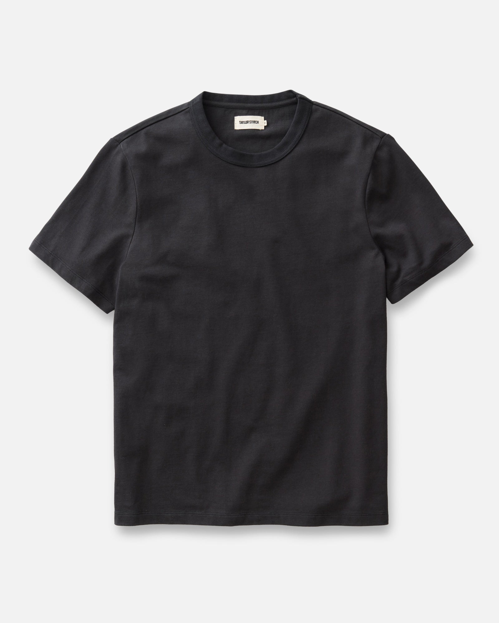 flatlay of The Organic Cotton Shop Tee in Black, Knits by Taylor Stitch