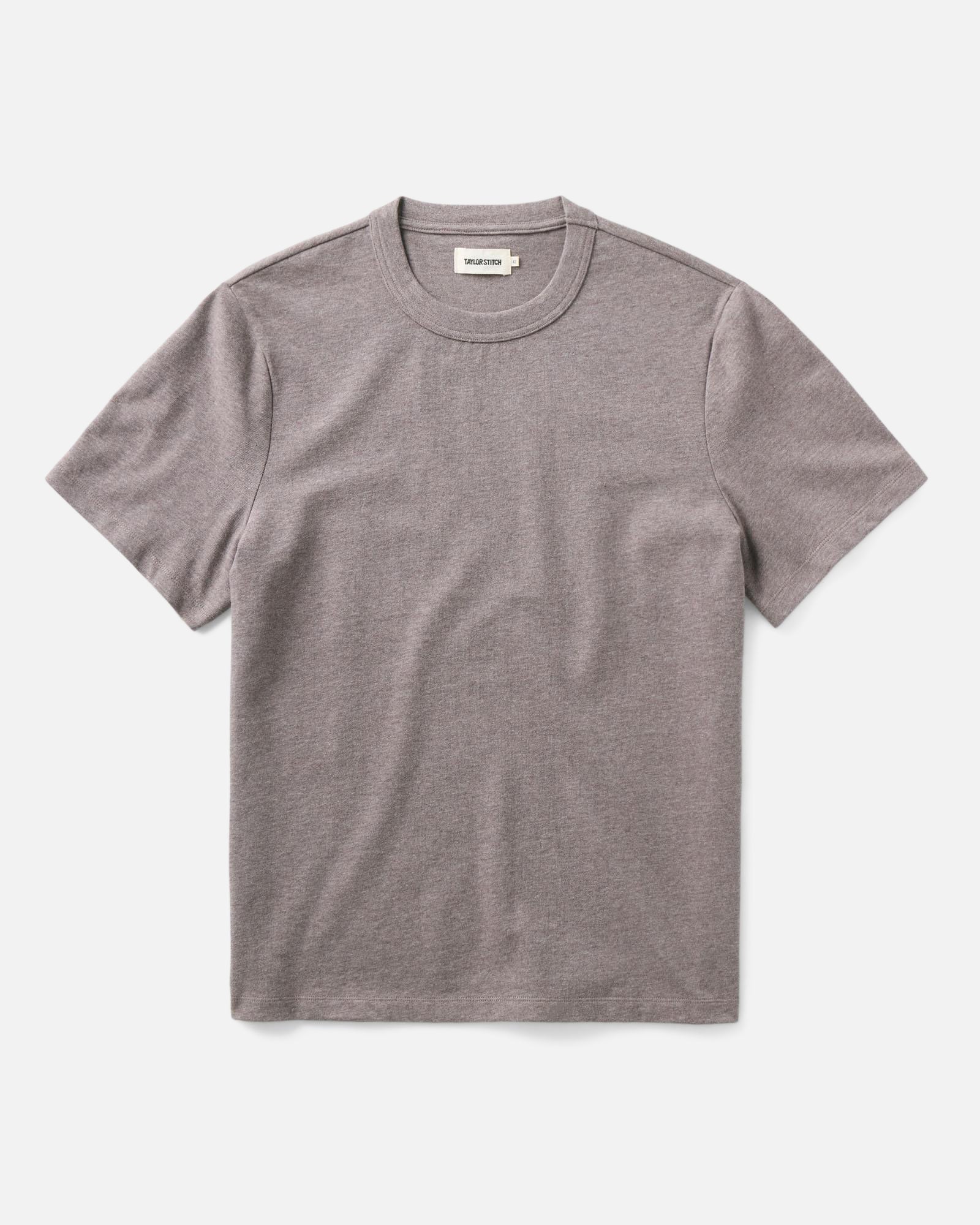 flatlay of The Organic Cotton Shop Tee in Plum Twist, Knits by Taylor Stitch