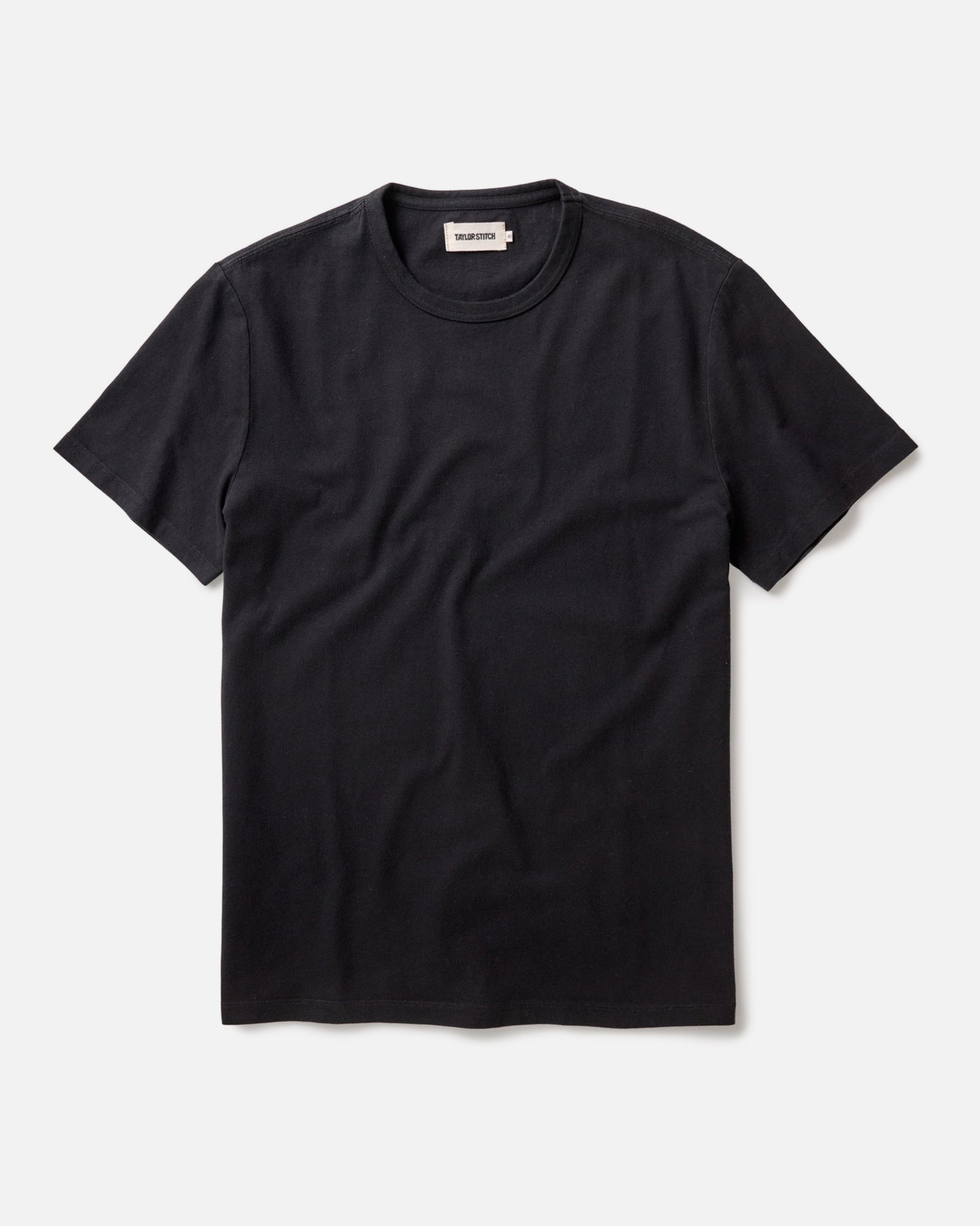 flatlay of The Organic Cotton Tee in Black, Knits by Taylor Stitch