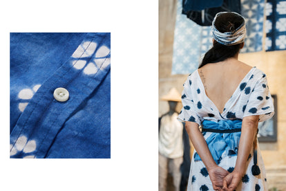 Diptych of Teresa and The Short Sleeve Jack in Deep Navy Floral