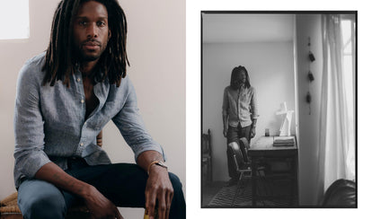 fit model walking in The Jack in Pacific Linen