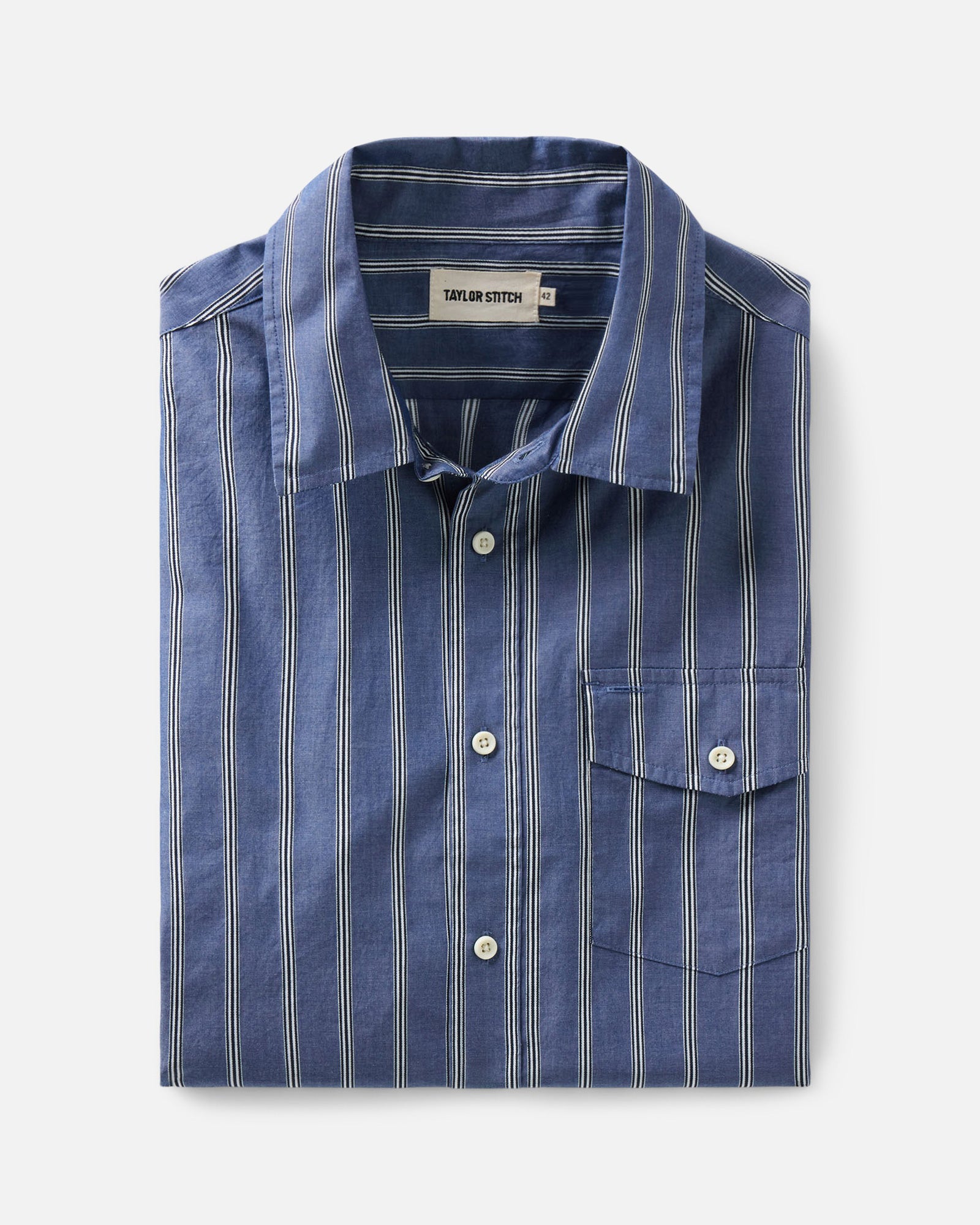 The Quincy Shirt in Bay Stripe: Featured Image, Wovens by Taylor Stitch