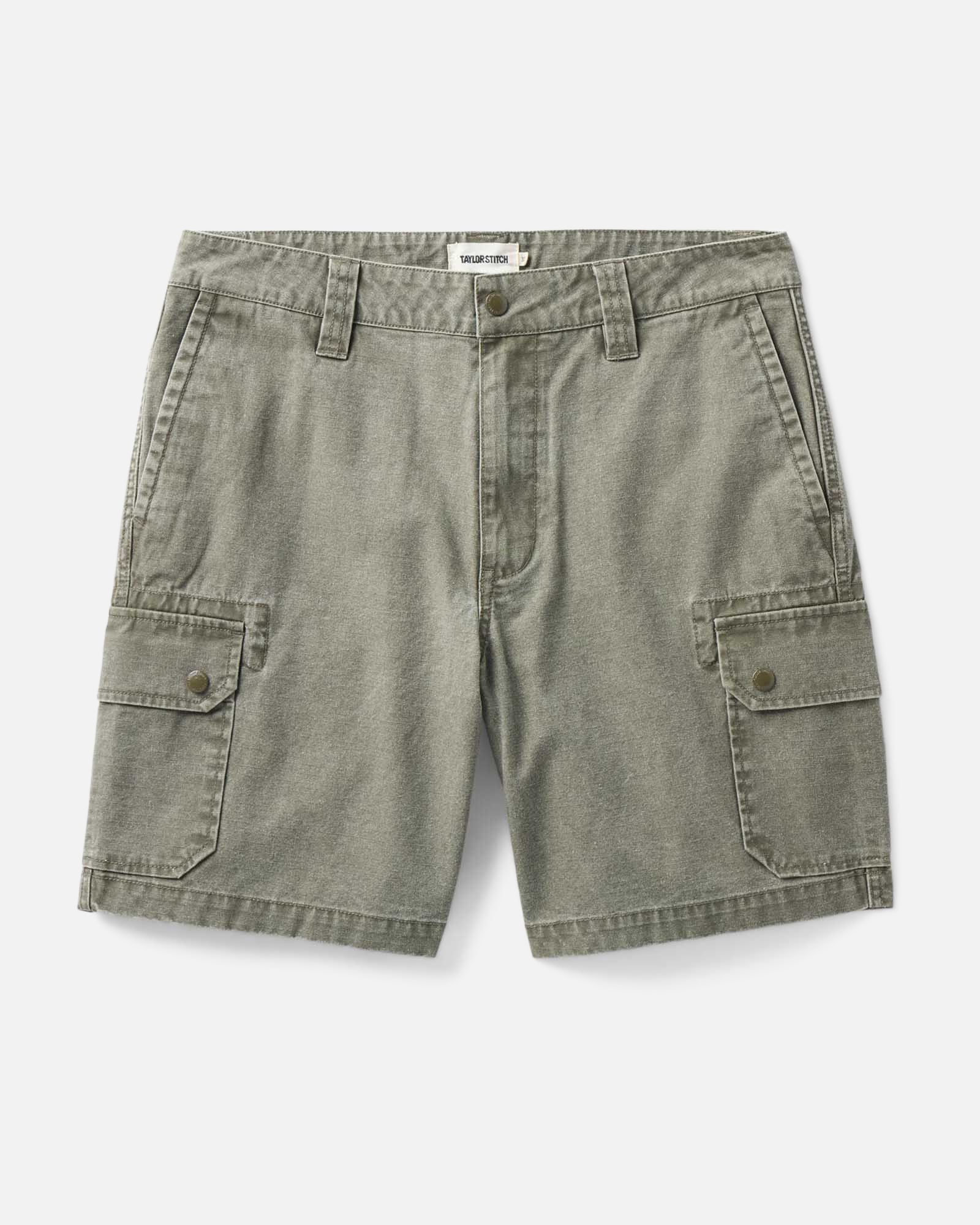 flatlay of The Scout Short in Burnt Olive Ripstop, Bottoms by Taylor Stitch
