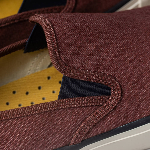 Close up fabric shot of the rust Sano.